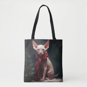 Bolsa Tote Cachorro Sphynx na Neve Natal
