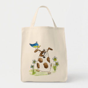 Bolsa Tote Cachorro Spotado com Pássaro