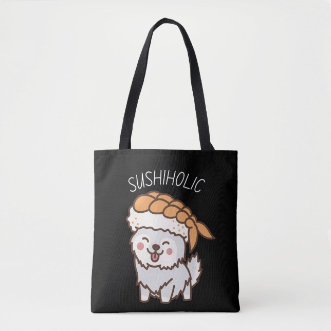 Bolsa Tote Cachorro Sushiholo com Kawaii Sushi (Frente)