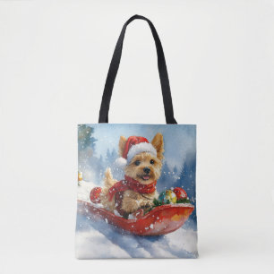 Bolsa Tote Cachorro Terrier da Baía de Chesapeake no Natal de