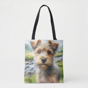 Bolsa Tote Cachorro Terrier Fofo em Aquarela