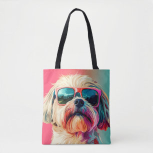Bolsa Tote Cachorro West Highland White Terrier fixe com ócul