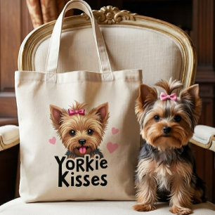 Bolsa Tote Cachorro Yorkshire Terrier Fofo Beijos de Yorkie