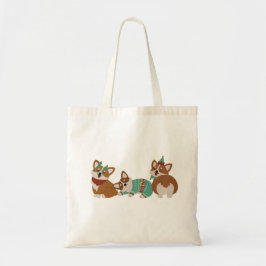 Bolsa Tote Cachorros Corgi Engraçados Natal 2025