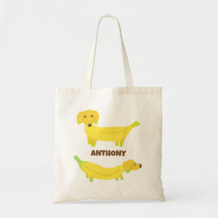 Bolsa Tote Cachorros de Banana Cuta Personalizados