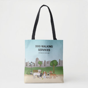 Bolsa Tote Cachorros De Cartoon Bonitos Em Um Parque - Serviç
