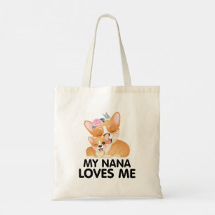 Bolsa Tote Cachorros de Corgi Bonitos - Minha Nana Me Ama