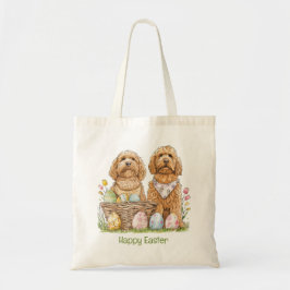 Bolsa Tote Cachorros de Goldendoodle felz pascoa