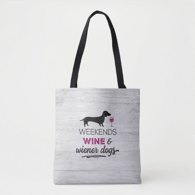 Bolsa Tote Cachorros de Vinho e Vidro (Frente)