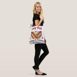 Bolsa Tote Cachorros Quentes e Fogos de 4 de Julho