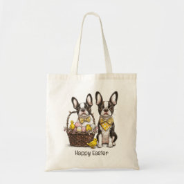 Bolsa Tote Cachorros Terrier de Boston felz pascoa