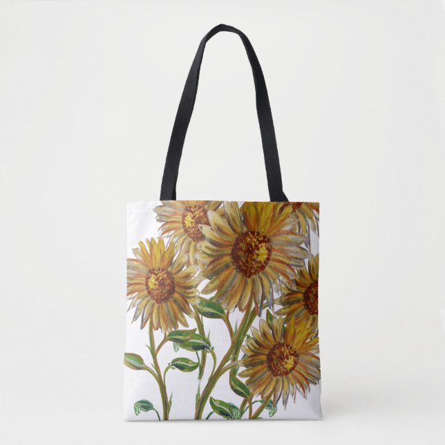 Bolsa Tote cachos de flores solares felizes (Frente)