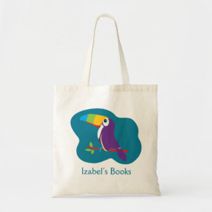 Bolsa Tote Caçoa o saco toucan da biblioteca da arte gráfic
