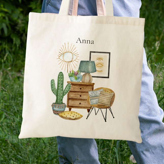 Bolsa Tote Cacto Boho Moderno (Criador carregado)