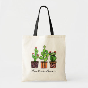 Bolsa Tote Cacto bonito da aguarela em uns potes