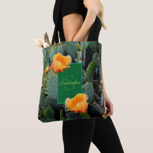 Bolsa Tote Cacto de pera espinhosa alaranjado personalizado