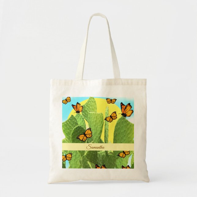 Bolsa Tote Cacto e Borboletas Caprichosos (Frente)