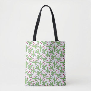 Bolsa Tote Cacto ilustrado & teste padrão de flores