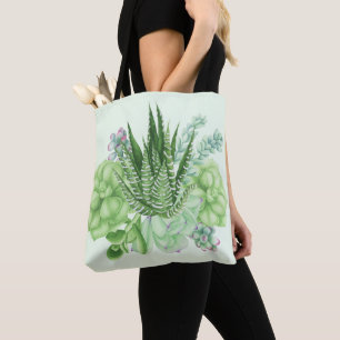 Bolsa Tote Cactos de Aquarela