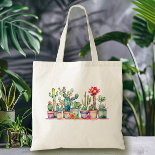 Bolsa Tote Cactos E Suculentes Coloridos Potentes