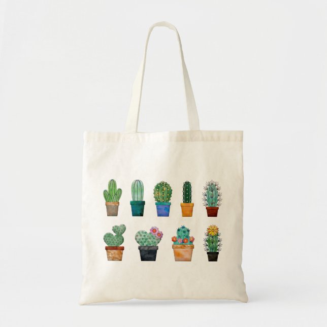 Bolsa Tote Cactus et petits plantes Tote bag (Frente)