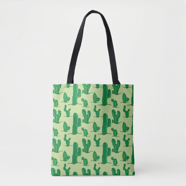 Bolsa Tote cactus pattern. hand drawing pattern. seamless han (Frente)