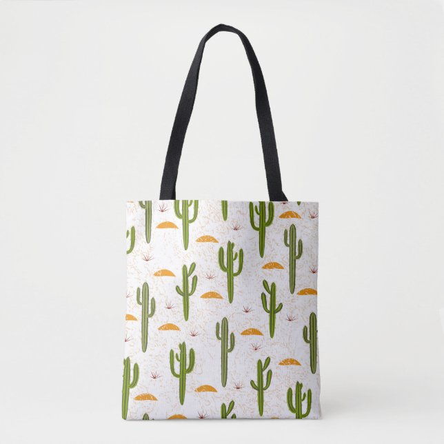 Bolsa Tote Cactus Sand: Estilo Mexicano Sem Olhos. (Frente)