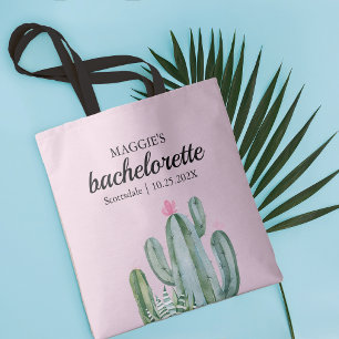 Bolsa Tote Cactus Succulent Flower Bachelorette Favor