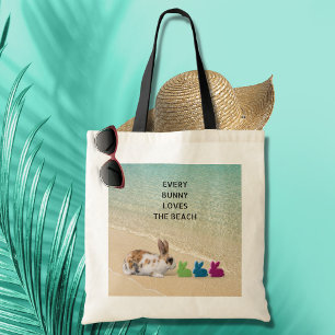 Bolsa Tote Cada Coelhinho Adora A Páscoa tropical de praia