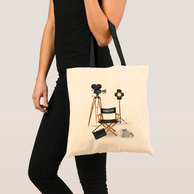 Bolsa Tote Cadeira de Diretor de Cinema e Conjunto de Câmera  (Criador carregado)