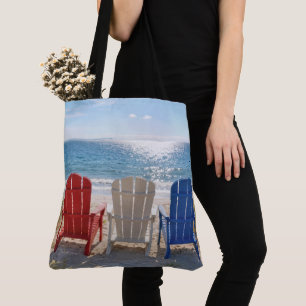 Bolsa Tote Cadeiras Adirondack de Praia em Cores Patrióticas