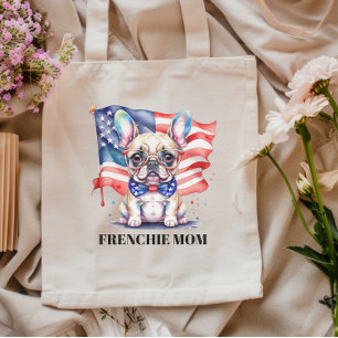 Bolsa Tote Cadela francesa patriótica mãe frenchie