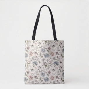 Bolsa Tote Caderno de Desenho Artístico Floral Moderno