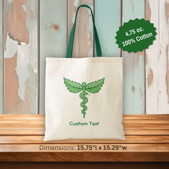 Bolsa Tote Caduceu com Folhas (Criador carregado)