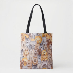 Bolsa Tote Cães Aquarelas: Brincadeira Sem Olho