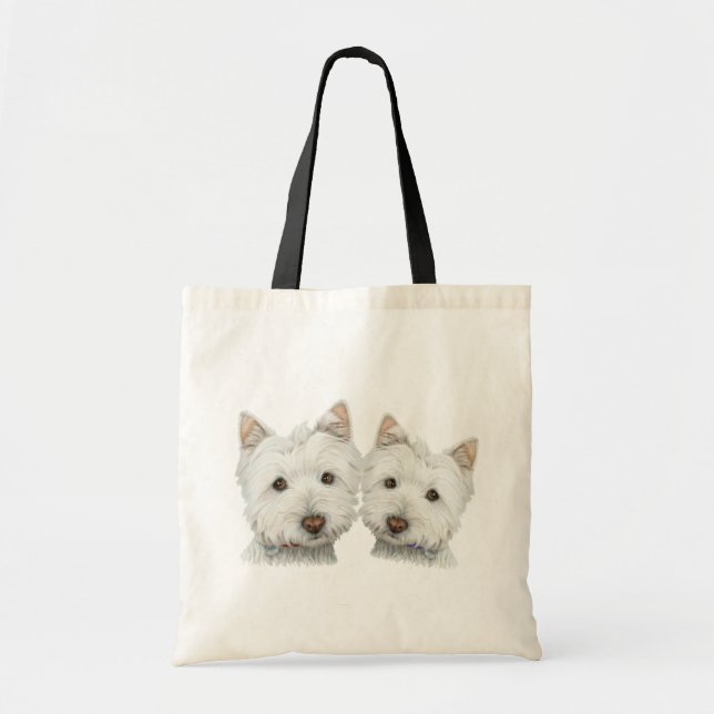 Bolsa Tote Cães bonitos de Westie (Frente)