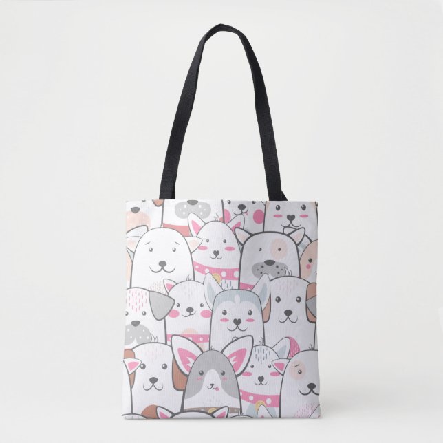 Bolsa Tote Cães com Portas Bonitas (Frente)