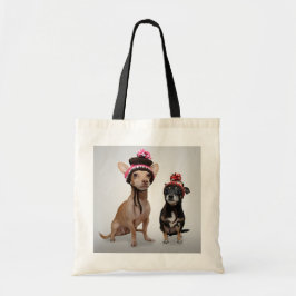 Bolsa Tote Cães da chihuahua com foto dos chapéus