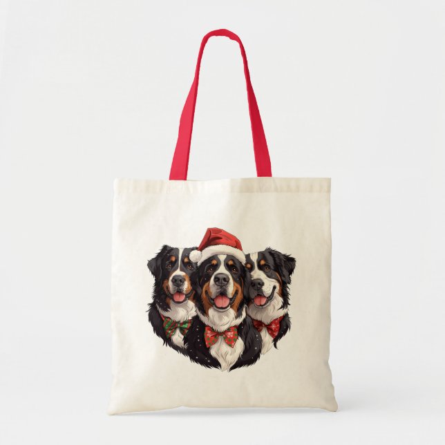 Bolsa Tote Cães das Montanhas Bernesas de Natal (Frente)