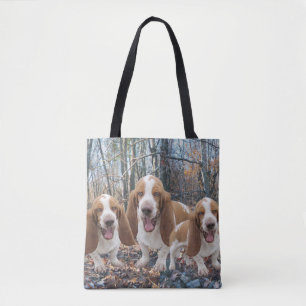 Bolsa Tote Cães de Basset de riso