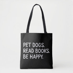 Bolsa Tote Cães de Estimação Lêem Livros Sejam Felizes Cachor