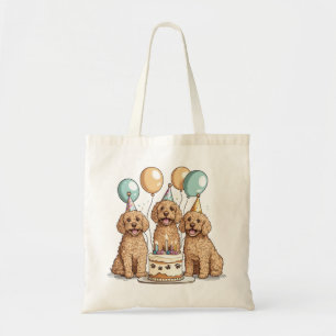 Bolsa Tote Cães de Goldendoodle de Aniversário