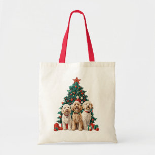 Bolsa Tote Cães de Goldendoodle de Natal
