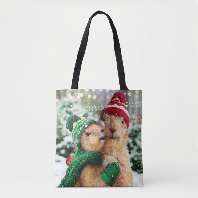 Bolsa Tote Cães de Natal (Frente)