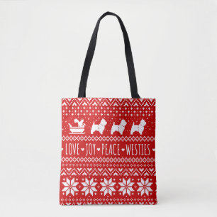 Bolsa Tote Cães de Natal dos Camarões do Oeste dos Highland