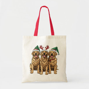 Bolsa Tote Cães de varejo de Ouro de Natal