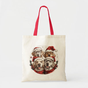 Bolsa Tote Cães de varejo de Ouro de Natal