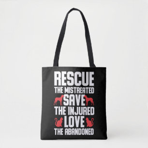 Bolsa Tote Cães e Gatos Adoram Sensibilização para o Salva