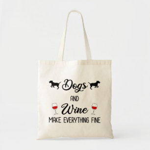 Bolsa Tote Cães E Vinho Fazem Tudo Bem