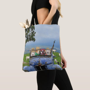 Bolsa Tote Cães engraçados no recolhimento velho